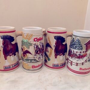 Collector Budweiser Clydesdale Beer Steins -Unique Gift!